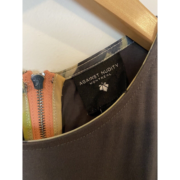 Against Nudity Sleeveless Flowing Gray and White Dress Womens Size Small - Picture 3 of 11